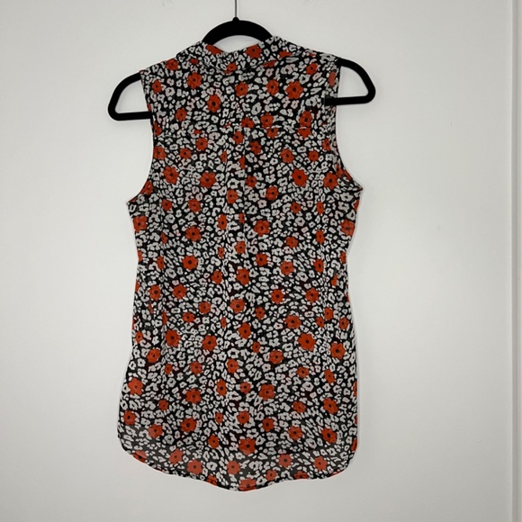 Banana Republic Poppy Flowers Floral Print Sleeveless Blouse Flowy Lightweight - Picture 6 of 11